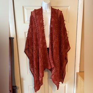Elegant Burnt orange Shawl Wrap